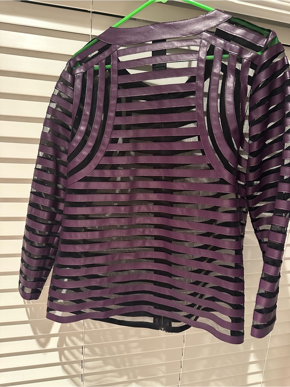 Chico's Plum Sheer Striped Long-Sleeve Top